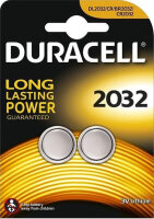2 Stück Duracell DL2032 / CR2032 Lithium Batterie