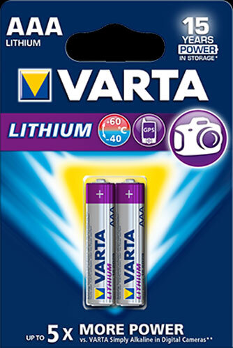 Varta AAA Lithium Batterie 6103 2 Stück im Blister