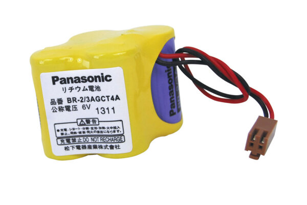 Panasonic Lithium BR-2/3AGCT4A  6V 2,4Ah mit Kabel und Stecker