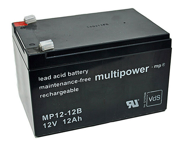 Multipower Blei-Akku MP12-12B  12V 12Ah VdS G114091, Faston 6,3